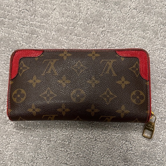 Louis Vuitton Brown and Red Monogram Wallet - Picture 1 of 11